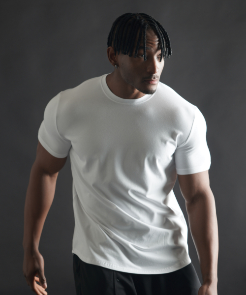 PHERMENON（フェルメノン）の「マッスルフィット 無地 モーダル 半袖Tシャツ [ホワイト]（Tシャツ/カットソー・メンズ・その他・1/2/3）」の3枚目の写真