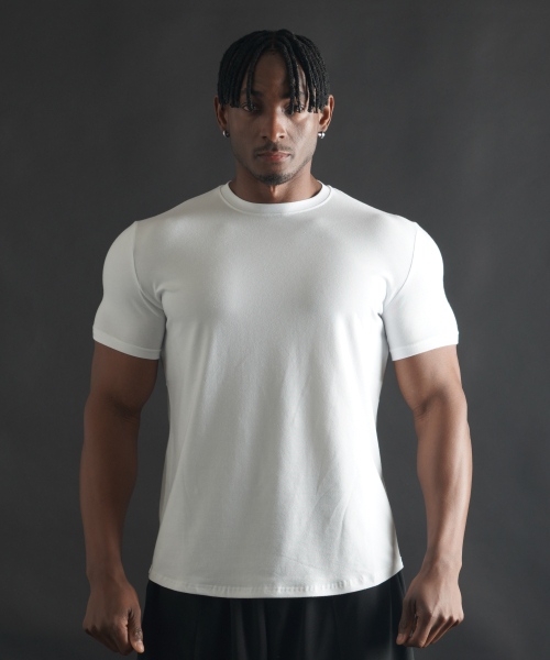 PHERMENON（フェルメノン）の「マッスルフィット 無地 モーダル 半袖Tシャツ [ホワイト]（Tシャツ/カットソー・メンズ・その他・1/2/3）」の4枚目の写真