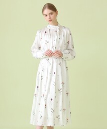 ANAYI | ボタニカルサテンプリントタック ワンピース(ワンピース)