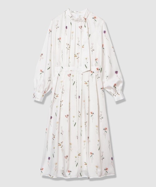 ANAYI（アナイ）の「ボタニカルサテンプリントタック ワンピース（ワンピース・レディース・ホワイト/ネイビー・34/38/36）」の18枚目の写真