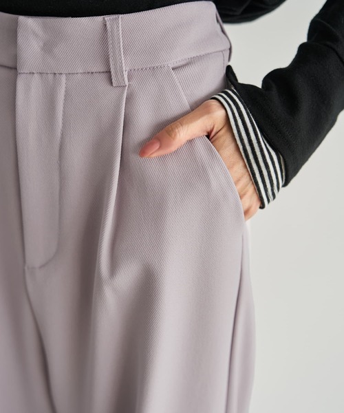 STYLE DELI(スタイルデリ)の「裏地付きストレッチツイルワイドパンツ(その他パンツ・レディース・アイボリー/ラベンダー/グレー・SMALL/MEDIUM)」の6枚目の写真
