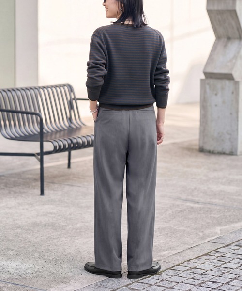 STYLE DELI(スタイルデリ)の「裏地付きストレッチツイルワイドパンツ(その他パンツ・レディース・アイボリー/ラベンダー/グレー・SMALL/MEDIUM)」の13枚目の写真