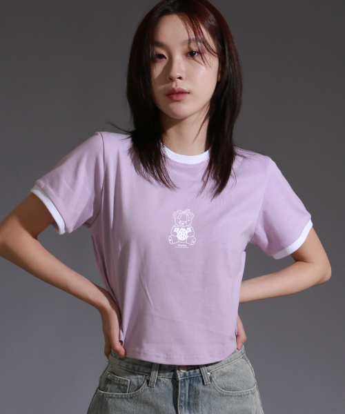 LIKE THE MOST（ライクザモースト）の「ティップ配色ストロベリー半袖Tシャツ_パープル（Tシャツ/カットソー・レディース・その他・S/M/L）」の3枚目の写真