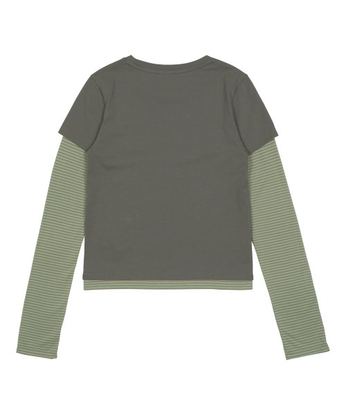 THECOLDESTMOMENT(ザコールデストモーメント)の「TCM stripe layered long sleeve (green)(Tシャツ/カットソー・レディース・その他・ONE SIZE)」の4枚目の写真