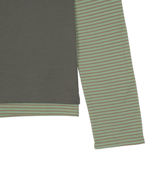 THECOLDESTMOMENT(ザコールデストモーメント)の「TCM stripe layered long sleeve (green)(Tシャツ/カットソー・レディース・その他・ONE SIZE)」の3枚目の写真
