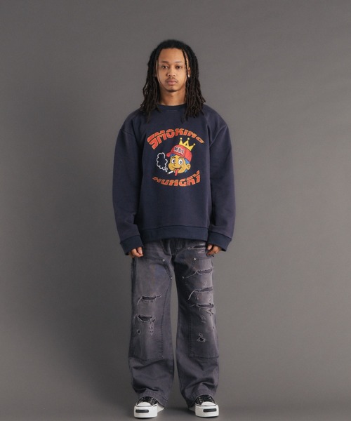 FR(13)NDS(フレンズ)の「FR(13)NDS /フレンズ/Smoking Min Boy SWEAT CREW(スウェット・メンズ・ネイビー/ホワイト系2・L/M)」の10枚目の写真