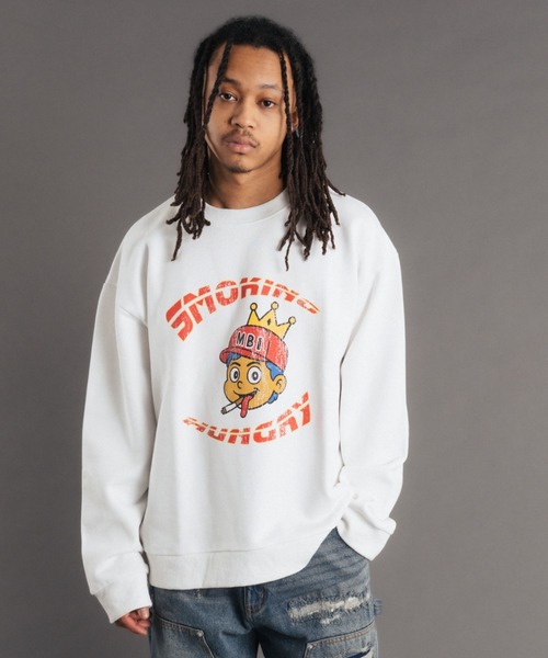 FR(13)NDS（フレンズ）の「FR(13)NDS /フレンズ/Smoking Min Boy SWEAT CREW（スウェット・メンズ・ネイビー/ホワイト系2・L/M）」の5枚目の写真