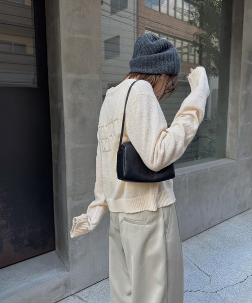 nananamoe（ナナナモエ）の「hem belt curve line loose PT（スラックス・レディース・ダークグレー/ベージュ/ブラウン・M/S）」の8枚目の写真