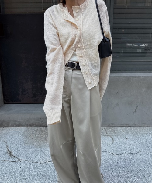 nananamoe（ナナナモエ）の「hem belt curve line loose PT（スラックス・レディース・ダークグレー/ベージュ/ブラウン・M/S）」の10枚目の写真