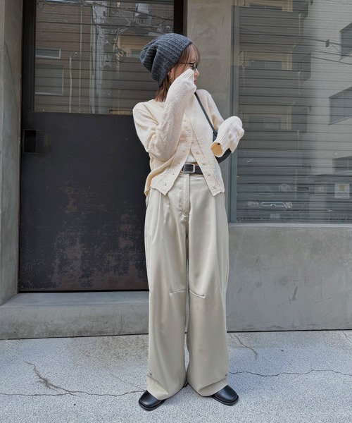 nananamoe（ナナナモエ）の「hem belt curve line loose PT（スラックス・レディース・ダークグレー/ベージュ/ブラウン・M/S）」の16枚目の写真