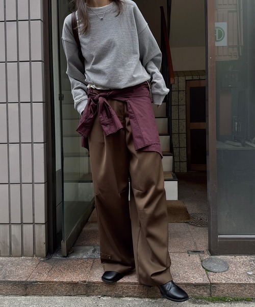 nananamoe（ナナナモエ）の「hem belt curve line loose PT（スラックス・レディース・ダークグレー/ベージュ/ブラウン・M/S）」の20枚目の写真