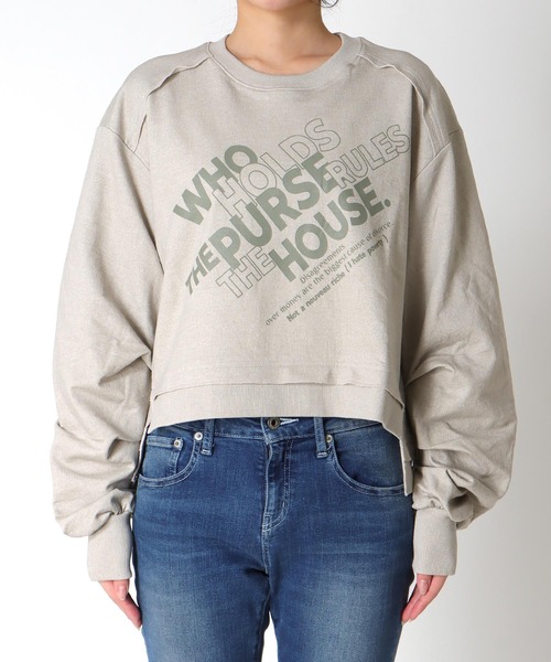 Cepica（セピカ）の「ショートLOGOショート丈プルオーバー（Tシャツ/カットソー・レディース・ピンク/ベージュ・FREE）」の3枚目の写真