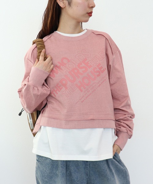 Cepica（セピカ）の「ショートLOGOショート丈プルオーバー（Tシャツ/カットソー・レディース・ピンク/ベージュ・FREE）」の18枚目の写真