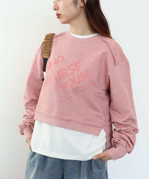 Cepica（セピカ）の「ショートLOGOショート丈プルオーバー（Tシャツ/カットソー・レディース・ピンク/ベージュ・FREE）」の19枚目の写真