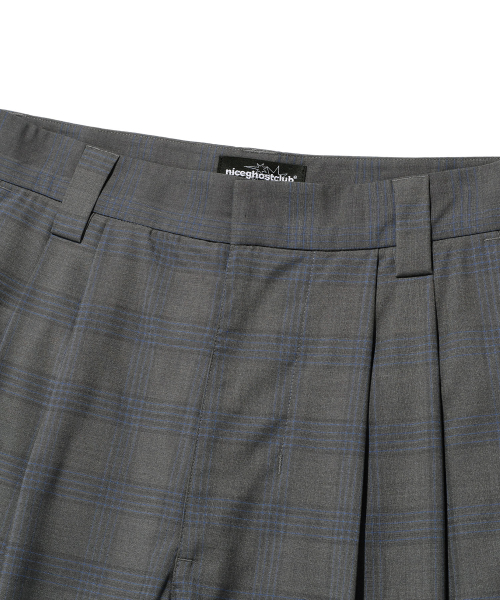 NICE GHOST CLUB(ナイスゴーストクラブ)の「CHECK TAILORED SHORTS_GREY(NG2EMUPA63A)(その他パンツ・レディース・グレー・S/M/L)」の3枚目の写真