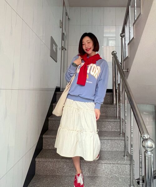 MUSINSA STANDARD WOMAN（ムシンサスタンダードウーマン）の「ウィメンズエッセンシャルラウンドネックカーディガン[レッド]（カーディガン/ボレロ・レディース・その他・SMALL/X-SMALL/MEDIUM/LARGE）」の6枚目の写真