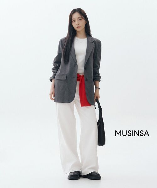 MUSINSA STANDARD WOMAN（ムシンサスタンダードウーマン）の「ウィメンズエッセンシャルラウンドネックカーディガン[レッド]（カーディガン/ボレロ・レディース・その他・SMALL/X-SMALL/MEDIUM/LARGE）」の9枚目の写真