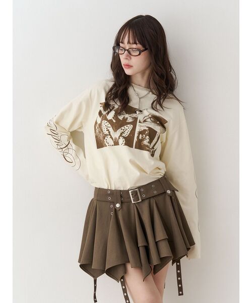 jouetie(ジュエティ)の「ダメージグランジロンT(Tシャツ/カットソー・レディース・アイボリー/ブラック/レッド・MEDIUM)」の17枚目の写真