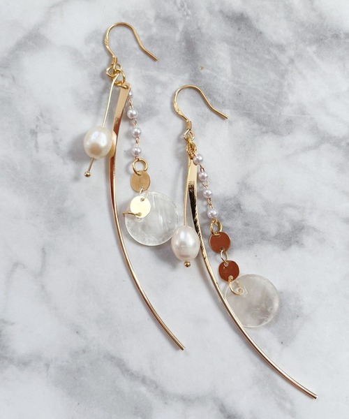 セール】YU-KA:ドロップデザインタッセルピアス drop design tassel