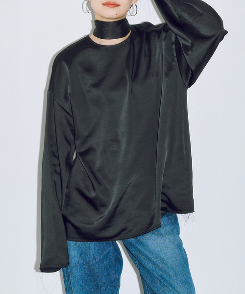 CITYSHOP(シティーショップ)の「SATIN RIBBON ブラウス(シャツ/ブラウス・レディース・ブラック・FREE)」の1枚目の写真