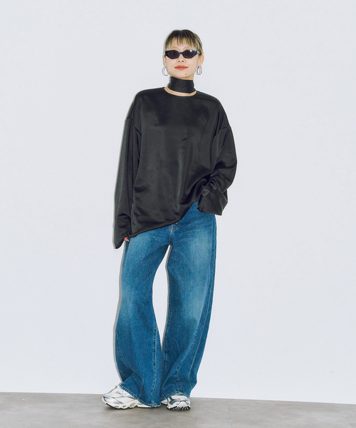 CITYSHOP(シティーショップ)の「SATIN RIBBON ブラウス(シャツ/ブラウス・レディース・ブラック・FREE)」の5枚目の写真