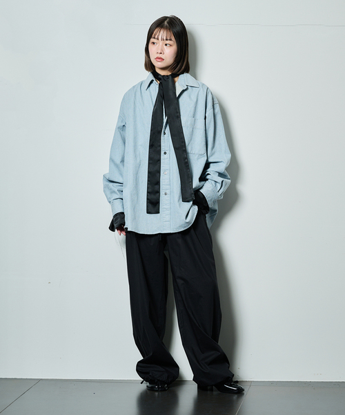 CITYSHOP(シティーショップ)の「SATIN RIBBON ブラウス(シャツ/ブラウス・レディース・ブラック・FREE)」の8枚目の写真