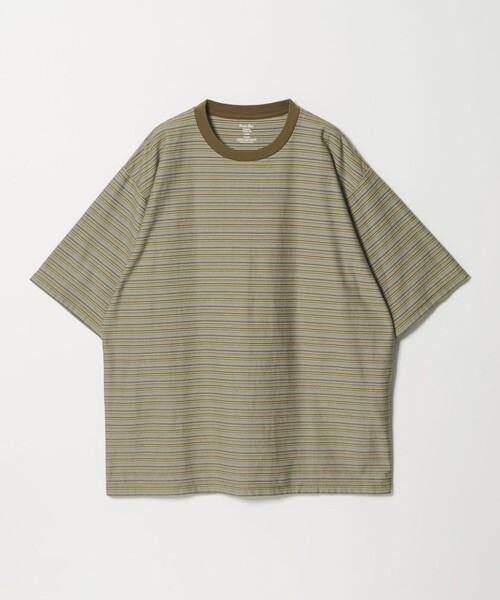 Steven Alan（スティーブンアラン）の「＜Steven Alan＞ オーガニックコットン マルチボーダー ショートスリーブ Tシャツ（Tシャツ/カットソー・メンズ・ブラック/ブラウン/ナチュラル・L/M/S/XL）」の3枚目の写真