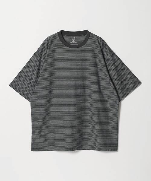 Steven Alan（スティーブンアラン）の「＜Steven Alan＞ オーガニックコットン マルチボーダー ショートスリーブ Tシャツ（Tシャツ/カットソー・メンズ・ブラック/ブラウン/ナチュラル・L/M/S/XL）」の2枚目の写真