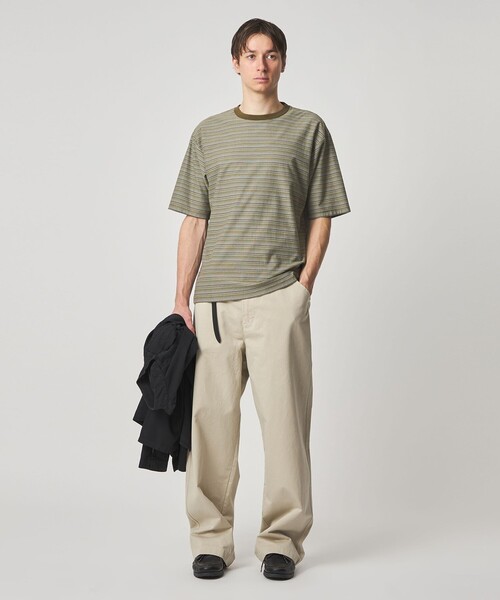 Steven Alan（スティーブンアラン）の「＜Steven Alan＞ オーガニックコットン マルチボーダー ショートスリーブ Tシャツ（Tシャツ/カットソー・メンズ・ブラック/ブラウン/ナチュラル・L/M/S/XL）」の7枚目の写真