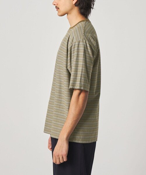 Steven Alan（スティーブンアラン）の「＜Steven Alan＞ オーガニックコットン マルチボーダー ショートスリーブ Tシャツ（Tシャツ/カットソー・メンズ・ブラック/ブラウン/ナチュラル・L/M/S/XL）」の12枚目の写真
