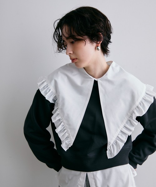 Trish(トリッシュ)の「2WAYビッグトライアングルカラーブラウス(シャツ/ブラウス・レディース・ホワイト/ブラック・MEDIUM)」の20枚目の写真