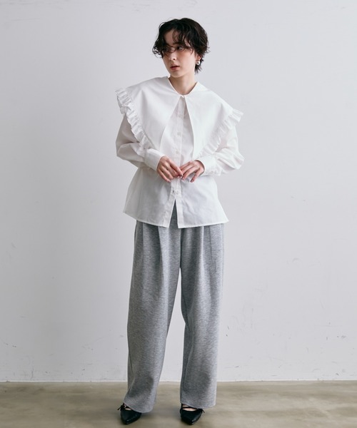 Trish(トリッシュ)の「2WAYビッグトライアングルカラーブラウス(シャツ/ブラウス・レディース・ホワイト/ブラック・MEDIUM)」の14枚目の写真