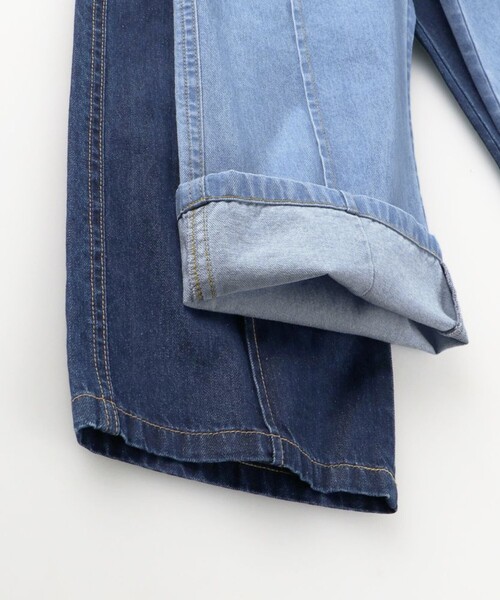 BRANSHES（ブランシェス）の「デニムワイドパンツ（デニムパンツ・キッズ・ネイビー/サックスブルー・90/130/110/120/100/140/150）」の5枚目の写真