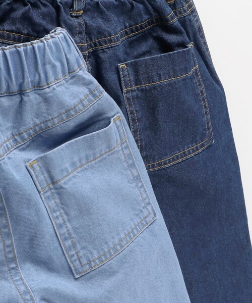 BRANSHES（ブランシェス）の「デニムワイドパンツ（デニムパンツ・キッズ・ネイビー/サックスブルー・90/130/110/120/100/140/150）」の3枚目の写真