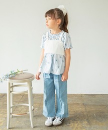 branshes（ブランシェス）の「デニムワイドパンツ（デニムパンツ）」