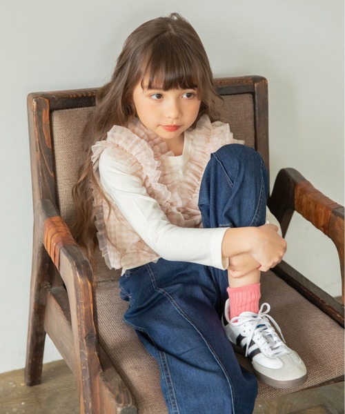 BRANSHES（ブランシェス）の「デニムワイドパンツ（デニムパンツ・キッズ・ネイビー/サックスブルー・90/130/110/120/100/140/150）」の21枚目の写真