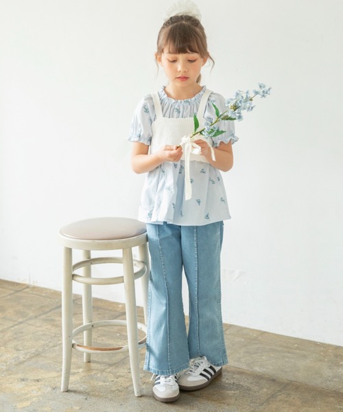 BRANSHES（ブランシェス）の「デニムワイドパンツ（デニムパンツ・キッズ・ネイビー/サックスブルー・90/130/110/120/100/140/150）」の20枚目の写真