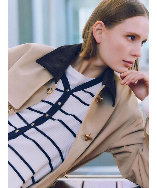 Te chichi(テチチ)の「リブVネックカーディガン《2026 spring catalog item》(カーディガン/ボレロ・レディース・レッド/ホワイト/ネイビー/ブラック・F)」の2枚目の写真