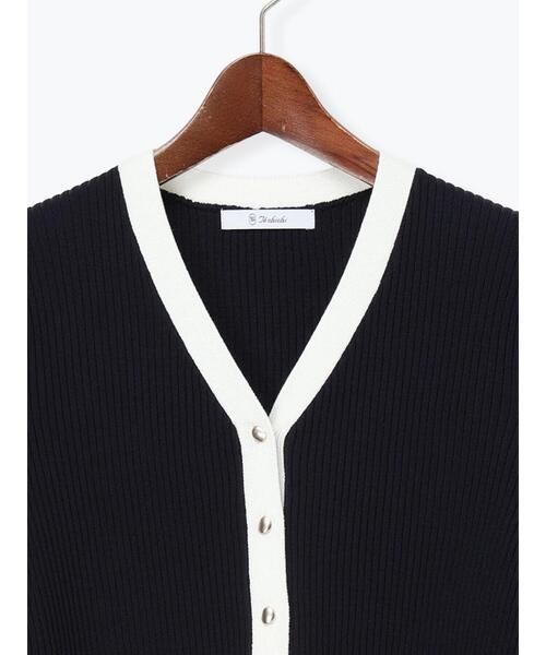 Te chichi(テチチ)の「リブVネックカーディガン《2026 spring catalog item》(カーディガン/ボレロ・レディース・レッド/ホワイト/ネイビー/ブラック・F)」の20枚目の写真