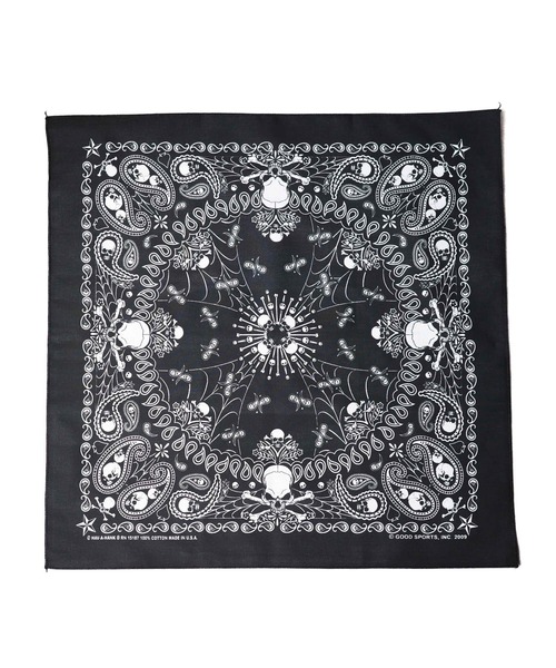 HAV-A-HANK（ハバハンク ）の「《HAV-A-HANK》Design　BANDANNA（バンダナ/スカーフ・メンズ・チャコールグレー・FREE）」の2枚目の写真