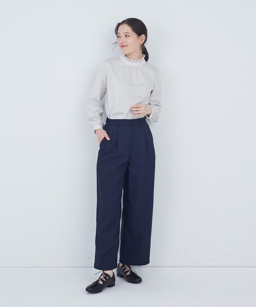 ADIEU TRISTESSE（アデュートリステス）の「タックストレートパンツ（その他パンツ・レディース・ネイビー/ブラック・38/40）」の3枚目の写真