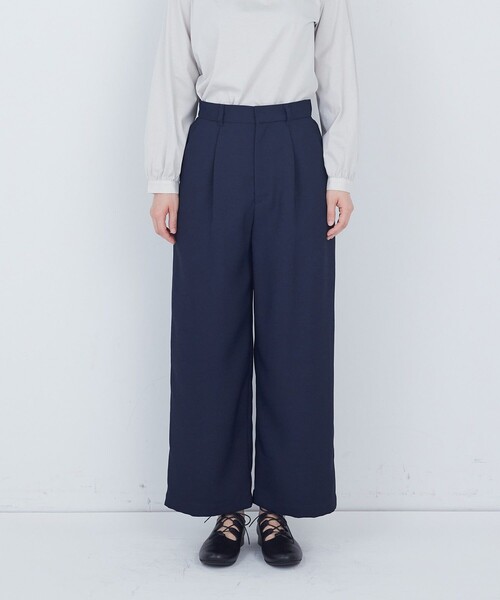 ADIEU TRISTESSE（アデュートリステス）の「タックストレートパンツ（その他パンツ・レディース・ネイビー/ブラック・38/40）」の8枚目の写真