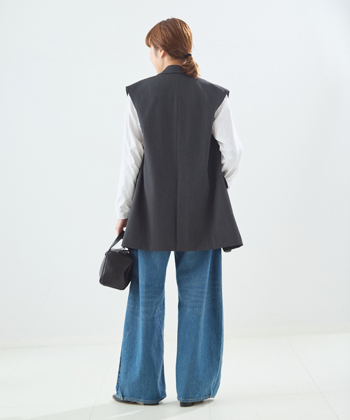 journal standard L'essage（ジャーナルスタンダードレサージュ）の「(CURRENT)プリントロングスリーブTシャツ（Tシャツ/カットソー・レディース・ホワイト/ネイビー・FREE）」の5枚目の写真