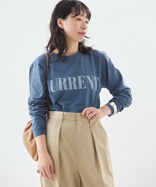 journal standard L'essage（ジャーナルスタンダードレサージュ）の「(CURRENT)プリントロングスリーブTシャツ（Tシャツ/カットソー・レディース・ホワイト/ネイビー・FREE）」の11枚目の写真