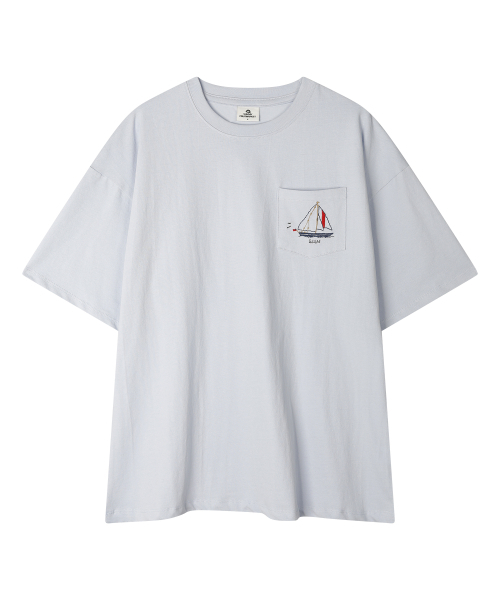 SUNDAY FRUIT MARKET(サンデーフルーツマーケット)の「BOAT POCKET TEE SKYBLUE(Tシャツ/カットソー・メンズ・その他・SMALL)」の1枚目の写真