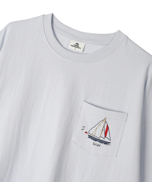 SUNDAY FRUIT MARKET(サンデーフルーツマーケット)の「BOAT POCKET TEE SKYBLUE(Tシャツ/カットソー・メンズ・その他・SMALL)」の3枚目の写真