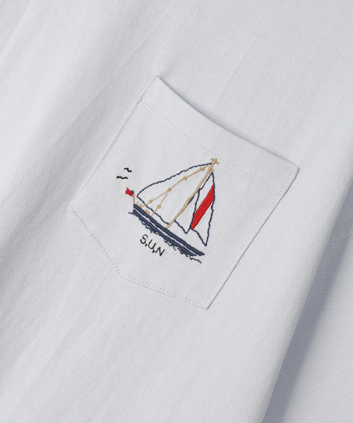 SUNDAY FRUIT MARKET(サンデーフルーツマーケット)の「BOAT POCKET TEE SKYBLUE(Tシャツ/カットソー・メンズ・その他・SMALL)」の4枚目の写真