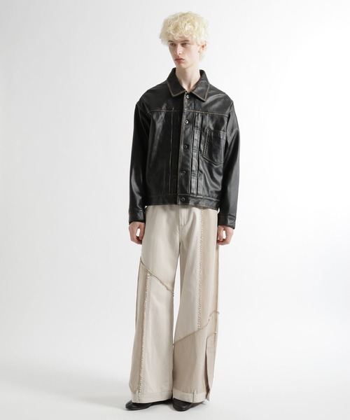 HARE（ハレ）の「シープレザートラッカージャケット(HARE)（テーラードジャケット・メンズ・ブラック系その他/ブラック・MEDIUM/SMALL）」の5枚目の写真