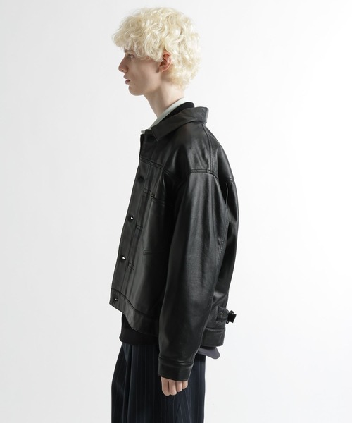 HARE（ハレ）の「シープレザートラッカージャケット(HARE)（テーラードジャケット・メンズ・ブラック系その他/ブラック・MEDIUM/SMALL）」の14枚目の写真