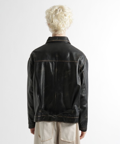 HARE（ハレ）の「シープレザートラッカージャケット(HARE)（テーラードジャケット・メンズ・ブラック系その他/ブラック・MEDIUM/SMALL）」の21枚目の写真